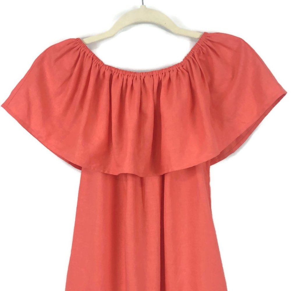 Show Me Your Mumu Linen Can Can Dress Coral sz XS - Picture 5 of 9